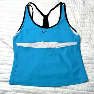 Nike Racer Back Tank Top Women’s Large Blue Workout Sports Training